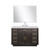 Lexora Abbey 48 inch W Brown Oak Vanity Cabinet, White Quartz Top, Faucet Set, and 46 in Mirror - LVA48SK211
