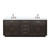 Lexora Abbey 84 inch W Brown Oak Double Sink Vanity Cabinet, White Quartz Top, and Faucet Set - LVA84DK201