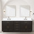 Lexora Abbey 84 inch W Brown Oak Double Sink Vanity Cabinet, White Quartz Top, and Faucet Set - LVA84DK201