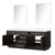 Lexora Abbey 84 inch W Brown Oak Double Sink Vanity Cabinet, White Quartz Top, and 36 in Mirrors - LVA84DK210