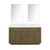 Lexora Abbey 60 inch W Grey Oak Double Sink Vanity Cabinet, Carrara Marble Top, and 28 in Mirrors - LVA60DR110
