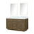 Lexora Abbey 60 inch W Grey Oak Double Sink Vanity Cabinet, Carrara Marble Top, and 28 in Mirrors - LVA60DR110