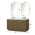 Lexora Abbey 60 inch W Grey Oak Double Sink Vanity Cabinet, Carrara Marble Top, and 28 in Mirrors - LVA60DR110