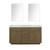 Lexora Abbey 60 inch W Grey Oak Double Sink Vanity Cabinet, White Quartz Top, and 28 in Mirrors - LVA60DR210