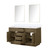 Lexora Abbey 60 inch W Grey Oak Double Sink Vanity Cabinet, White Quartz Top, and 28 in Mirrors - LVA60DR210