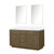 Lexora Abbey 60 inch W Grey Oak Double Sink Vanity Cabinet, Cultured Marble Top, and 28 in Mirrors - LVA60DR310