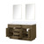Lexora Abbey 60 inch W Grey Oak Double Sink Vanity Cabinet, Cultured Marble Top, and 28 in Mirrors - LVA60DR310
