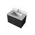 Lexora Castor 30 inch W Black Single Bath Wall Hung Vanity Cabinet, White Quartz Top, and Faucet Set - LVC30SL201