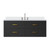 Lexora Castor 48 inch W Black Single Bath Wall Hung Vanity Cabinet, White Quartz Top, and Faucet Set - LVC48SL201