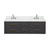 Lexora Castor 60 inch W Black Double Sink Wall Hung Vanity Cabinet, Carrara Marble Top, and Faucet Set - LVC60DL101