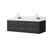 Lexora Castor 60 inch W Black Double Sink Wall Hung Vanity Cabinet, Carrara Marble Top, and Faucet Set - LVC60DL101