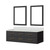 Lexora Castor 60 inch W Black Double Sink Wall Hung Vanity Cabinet, White Quartz Top, and 28 in Mirrors - LVC60DL210