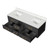 Lexora Castor 60 inch W Black Double Sink Wall Hung Vanity Cabinet and Cultured Marble Top - LVC60DL300
