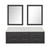 Lexora Castor 60 inch W Black Double Sink Wall Hung Vanity Cabinet, Cultured Marble Top, and 28 in Mirrors - LVC60DL310