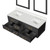 Lexora Castor 60 inch W Black Double Sink Wall Hung Vanity Cabinet, Cultured Marble Top, and 28 in Mirrors - LVC60DL310