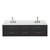 Lexora Castor 72 inch W Black Double Sink Wall Hung Vanity Cabinet, White Quartz Top, and Faucet Set - LVC72DL201