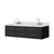 Lexora Castor 72 inch W Black Double Sink Wall Hung Vanity Cabinet, White Quartz Top, and Faucet Set - LVC72DL201