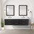 Lexora Castor 72 inch W Black Double Sink Wall Hung Vanity Cabinet, White Quartz Top, and Faucet Set - LVC72DL201