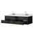 Lexora Castor 72 inch W Black Double Sink Wall Hung Vanity Cabinet, Cultured Marble Top, and Faucet Set - LVC72DL301