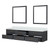 Lexora Castor 80 inch W Black Double Sink Wall Hung Vanity Cabinet, Cultured Marble Top, and 36 in Mirrors - LVC80DL310
