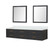 Lexora Castor 84 inch W Black Double Sink Wall Hung Vanity Cabinet, White Quartz Top, and 36 in Mirrors - LVC84DL210