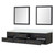 Lexora Castor 84 inch W Black Double Sink Wall Hung Vanity Cabinet, Cultured Marble Top, and 36 in Mirrors - LVC84DL310