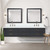 Lexora Castor 84 inch W Black Double Sink Wall Hung Vanity Cabinet, Cultured Marble Top, and 36 in Mirrors - LVC84DL310