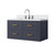 Lexora Castor 36 inch W Blue Single Bath Wall Hung Vanity Cabinet, White Quartz Top, and Faucet Set - LVC36SE201