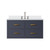 Lexora Castor 36 inch W Blue Single Bath Wall Hung Vanity Cabinet, Cultured Marble Top, and Faucet Set - LVC36SE301