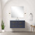 Lexora Castor 36 inch W Blue Single Bath Wall Hung Vanity Cabinet, Cultured Marble Top, and Faucet Set - LVC36SE301
