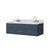 Lexora Castor 60 inch W Blue Double Sink Wall Hung Vanity Cabinet, White Quartz Top, and Faucet Set - LVC60DE201