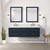 Lexora Castor 60 inch W Blue Double Sink Wall Hung Vanity Cabinet, White Quartz Top, and Faucet Set - LVC60DE201