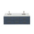 Lexora Castor 60 inch W Blue Double Sink Wall Hung Vanity Cabinet, Cultured Marble Top, and Faucet Set - LVC60DE301