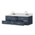 Lexora Castor 60 inch W Blue Double Sink Wall Hung Vanity Cabinet, Cultured Marble Top, and Faucet Set - LVC60DE301