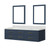 Lexora Castor 72 inch W Blue Double Sink Wall Hung Vanity Cabinet, White Quartz Top, and 34 in Mirrors - LVC72DE210