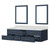 Lexora Castor 72 inch W Blue Double Sink Wall Hung Vanity Cabinet, White Quartz Top, and 34 in Mirrors - LVC72DE210