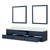 Lexora Castor 80 inch W Blue Double Sink Wall Hung Vanity Cabinet, White Quartz Top, and 36 in Mirrors - LVC80DE210