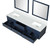 Lexora Castor 80 inch W Blue Double Sink Wall Hung Vanity Cabinet, White Quartz Top, and 36 in Mirrors - LVC80DE210