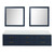 Lexora Castor 80 inch W Blue Double Sink Wall Hung Vanity Cabinet, Cultured Marble Top, and 36 in Mirrors - LVC80DE310