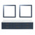Lexora Castor 84 inch W Blue Double Sink Wall Hung Vanity Cabinet, White Quartz Top, and 36 in Mirrors - LVC84DE210