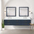 Lexora Castor 84 inch W Blue Double Sink Wall Hung Vanity Cabinet, White Quartz Top, and 36 in Mirrors - LVC84DE210