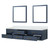 Lexora Castor 84 inch W Blue Double Sink Wall Hung Vanity Cabinet, Cultured Marble Top, and 36 in Mirrors - LVC84DE310