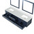 Lexora Castor 84 inch W Blue Double Sink Wall Hung Vanity Cabinet, Cultured Marble Top, and 36 in Mirrors - LVC84DE310