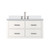 Lexora Castor 36 inch W White Single Bath Wall Hung Vanity Cabinet, White Quartz Top, and Faucet Set - LVC36SA201