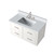 Lexora Castor 36 inch W White Single Bath Wall Hung Vanity Cabinet, White Quartz Top, and Faucet Set - LVC36SA201