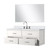 Lexora Castor 48 inch W White Single Bath Wall Hung Vanity Cabinet White Quartz Countertop, 43 in Mirror and Faucet Set - LVC48SA211