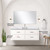 Lexora Castor 48 inch W White Single Bath Wall Hung Vanity Cabinet White Quartz Countertop, 43 in Mirror and Faucet Set - LVC48SA211