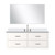 Lexora Castor 48 inch W White Single Bath Wall Hung Vanity Cabinet Cultured Marble Countertop, 43 in Mirror and Faucet Set - LVC48SA311