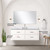 Lexora Castor 48 inch W White Single Bath Wall Hung Vanity Cabinet Cultured Marble Countertop, 43 in Mirror and Faucet Set - LVC48SA311