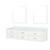 Lexora Castor 80 inch W White Double Sink Wall Hung Vanity Cabinet, Cultured Marble Top, and 36 in Mirrors - LVC80DA310